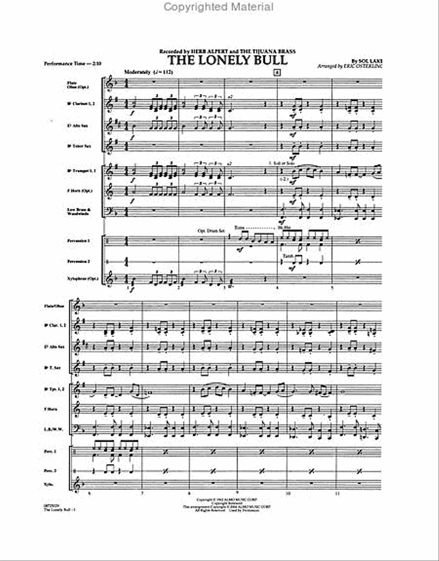 The Lonely Bull Concert Band scores gallery preview page 2