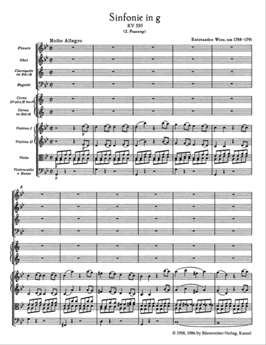 Symphony, No. 40 g minor, KV 550 Orchestra scores gallery preview page 2
