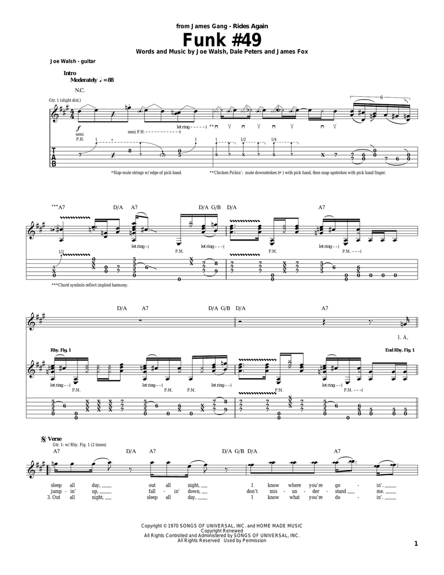 Funk #49 Acoustic Guitar scores gallery preview page 1