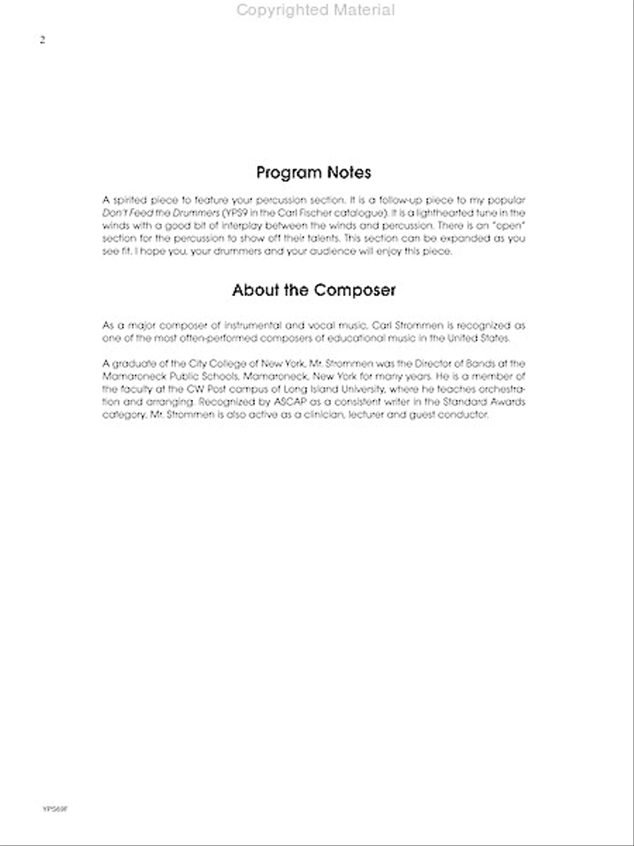 Will Drum for Food Will Drum for Food Concert Band scores gallery preview page 3