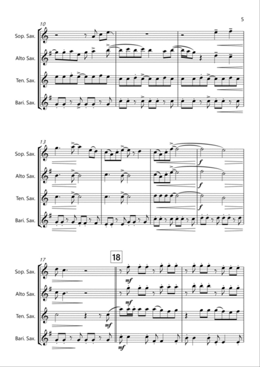Love Grows (where My Rosemary Goes) Saxophone Quartet scores gallery preview page 5