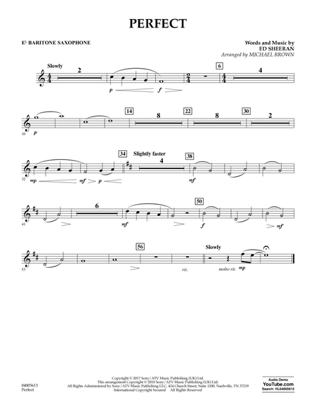 Perfect (arr. Michael Brown) - Eb Baritone Saxophone