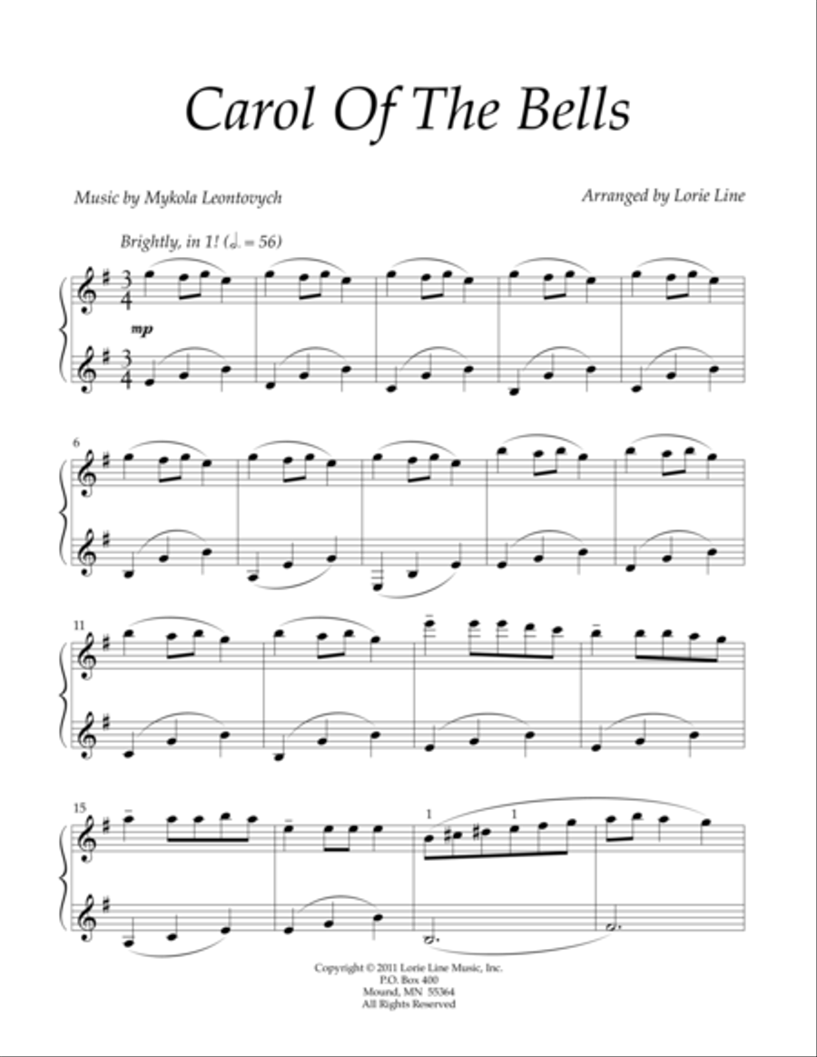 Carol Of The Bells - EASY! Piano Solo scores gallery preview page 2