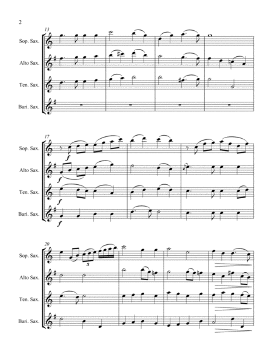 His Name Medley Woodwind Quartet scores gallery preview page 2