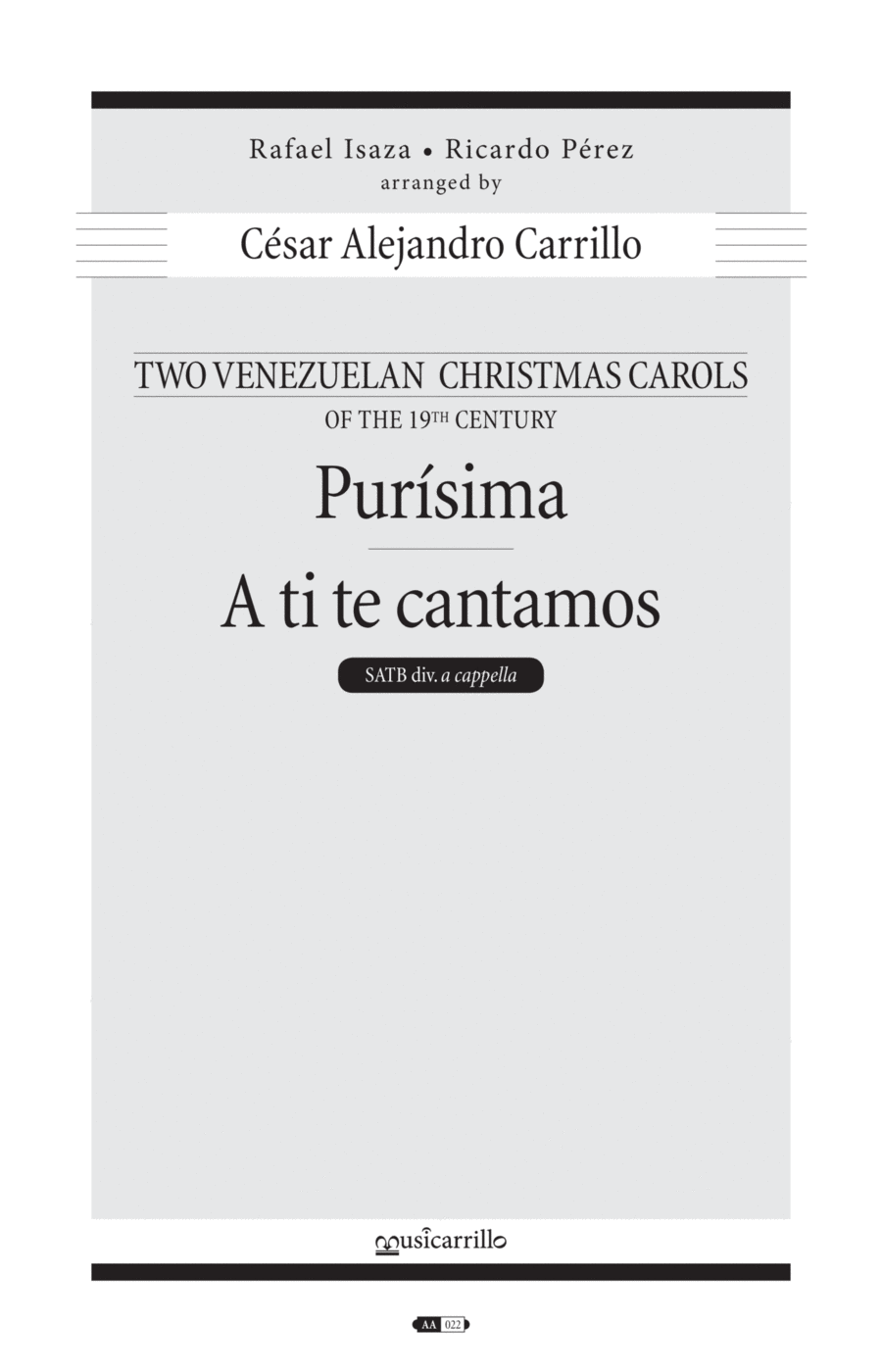 Dos aguinaldos venezolanos del siglo XIX 4-Part scores gallery preview page 1