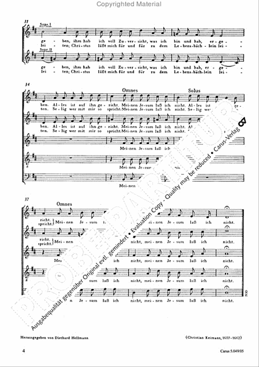 My Lord Jesus I'll not leave (Meinen Jesum lass ich nicht) SSATB scores gallery preview page 5