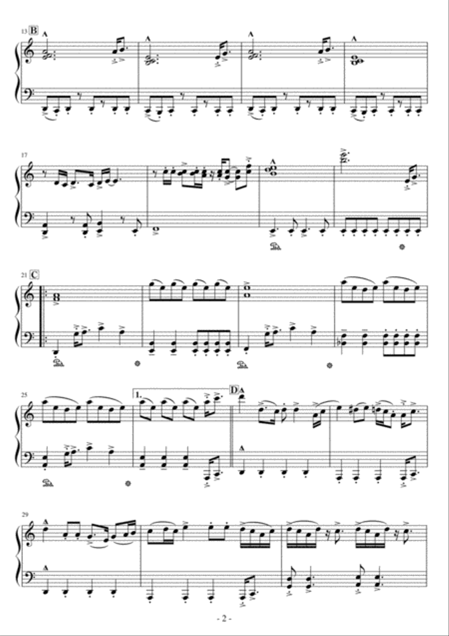 Gonna Fly Now Easy Piano scores gallery preview page 2