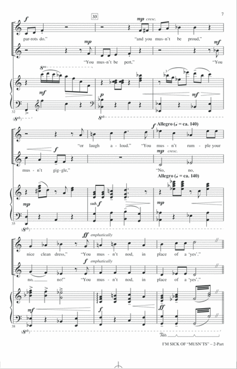 I'm Sick Of Mustn'ts 2-Part scores gallery preview page 5