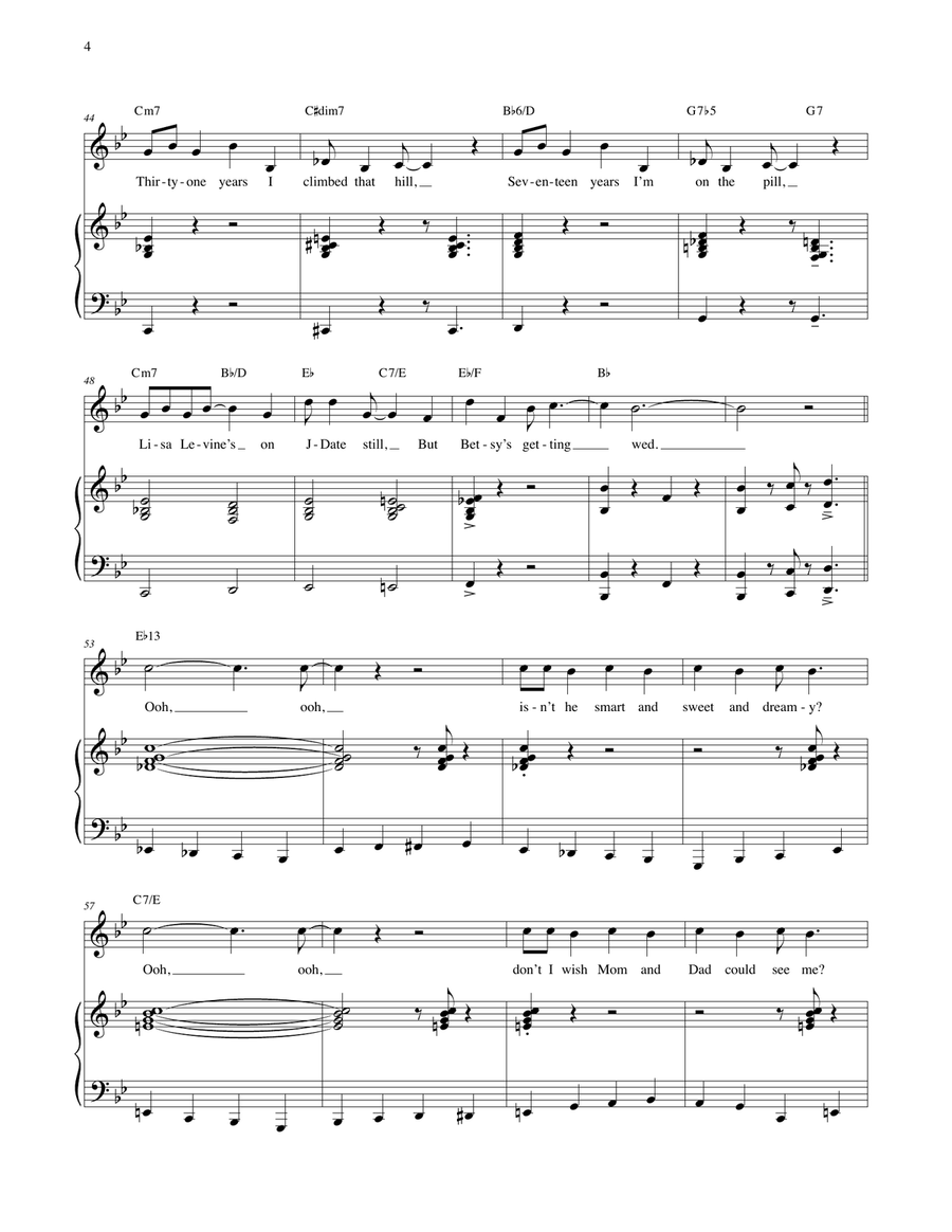 Betsy's Getting Married (Cast Album Version) (from Honeymoon in Vegas) Voice scores gallery preview page 4
