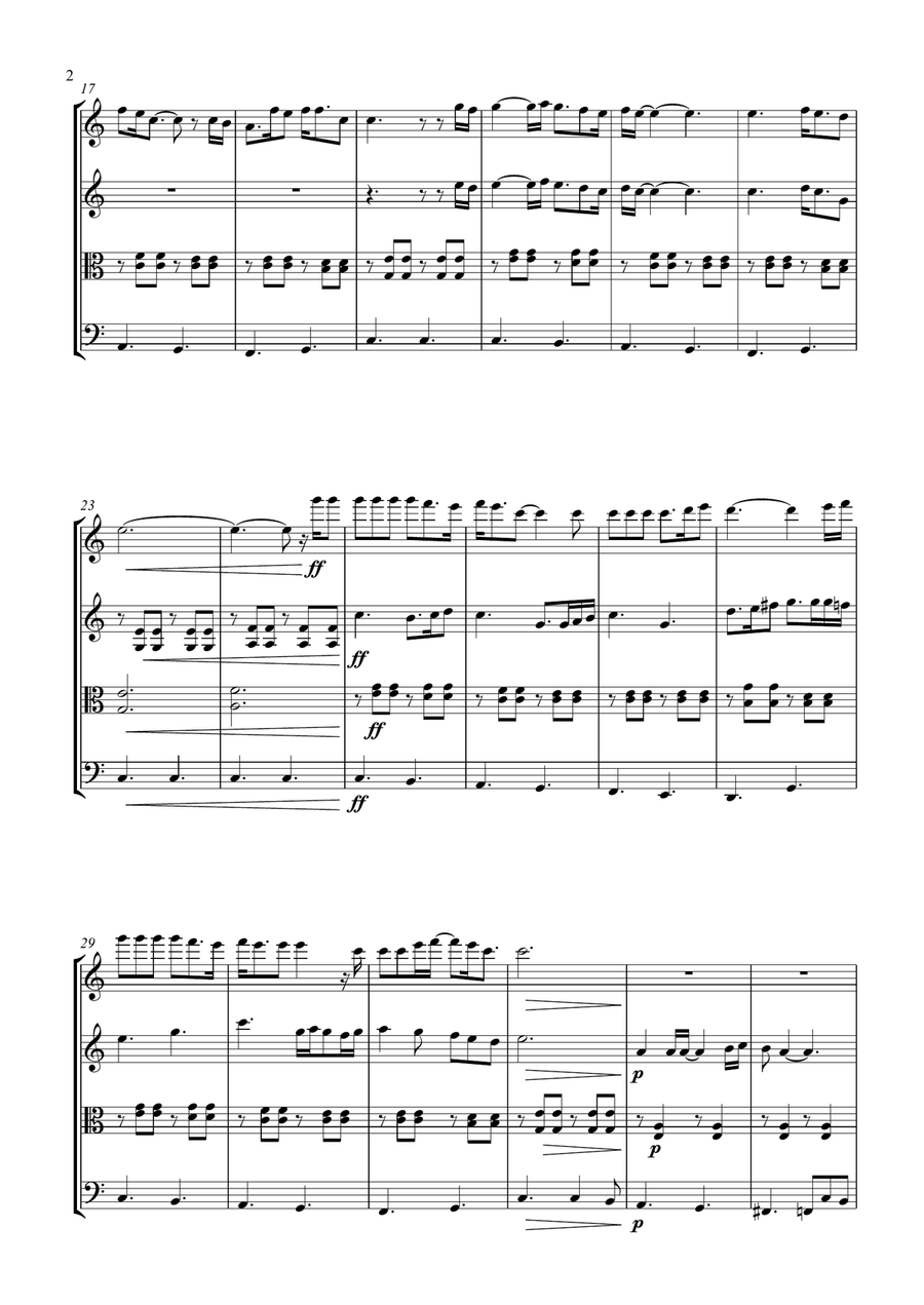 Piano Man String Quartet scores gallery preview page 2