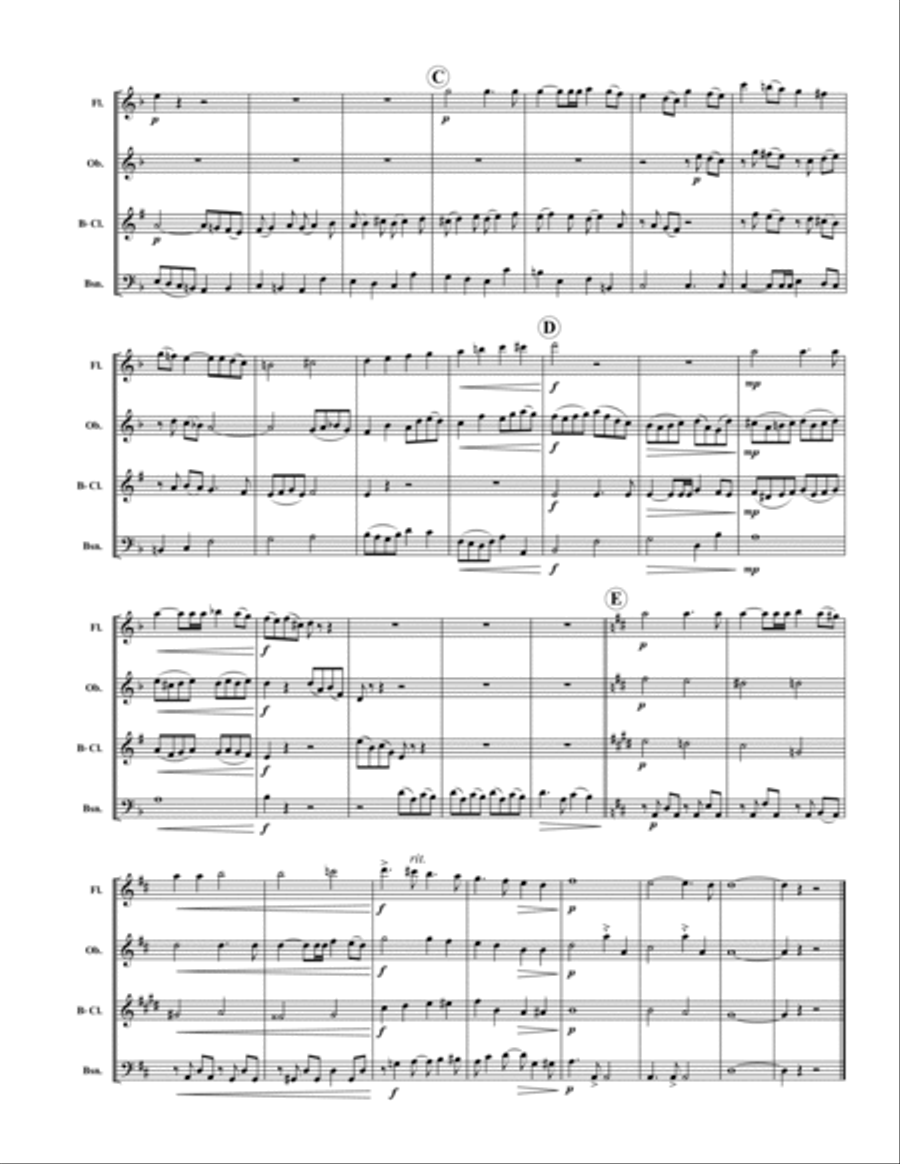 Little Fugue Op. 84 No. 3 Woodwind Quartet scores gallery preview page 2