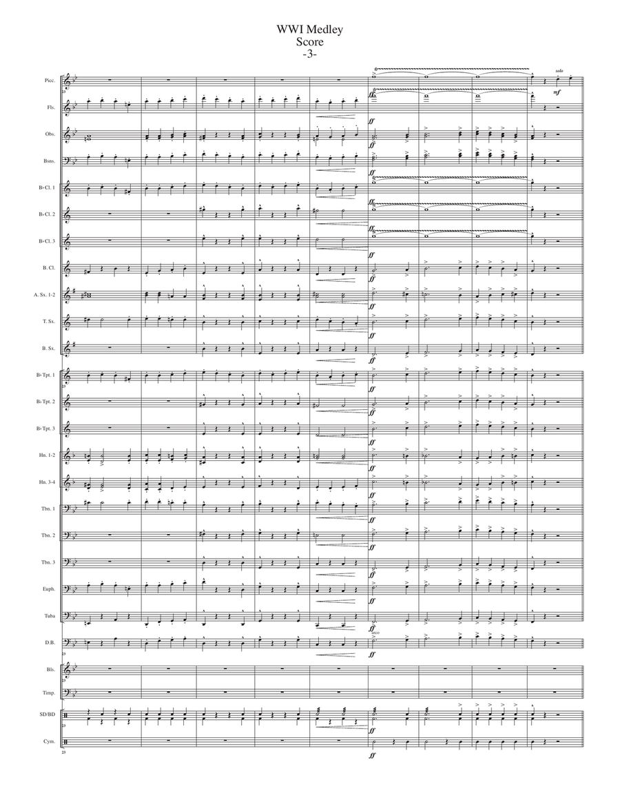 World War I (WWI) Medley for Concert Band Concert Band scores gallery preview page 5