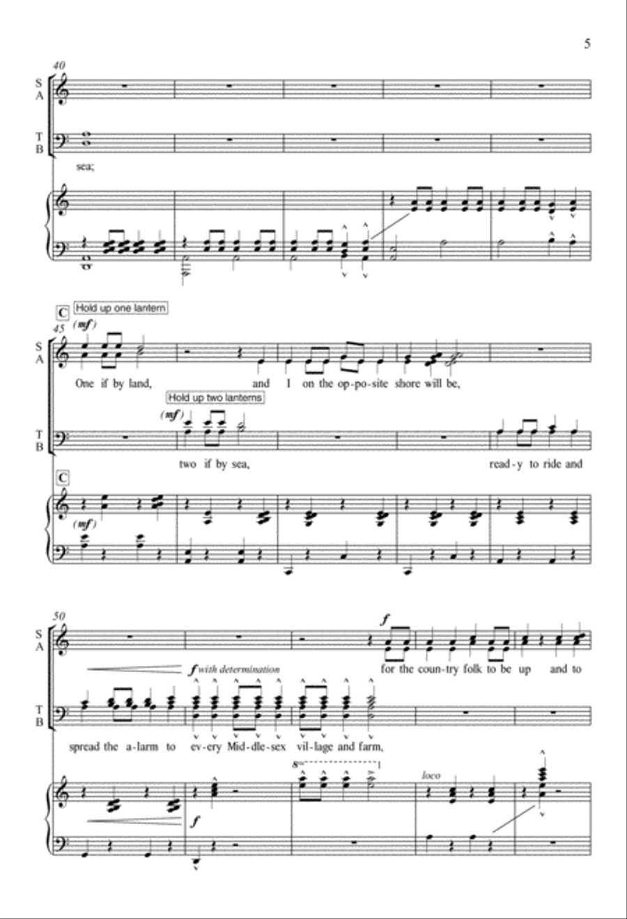 The Midnight Ride of Paul Revere 4-Part scores gallery preview page 5