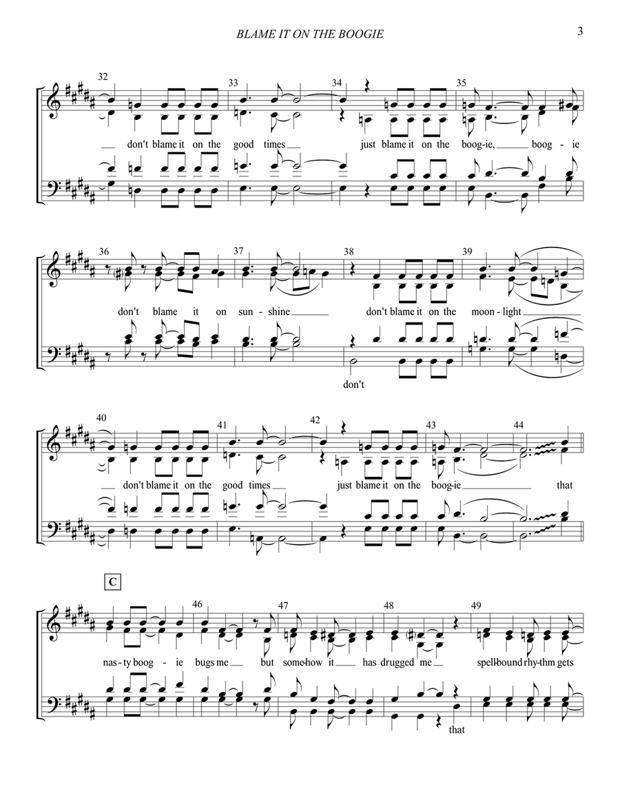 Blame It On The Boogie 4-Part scores gallery preview page 4