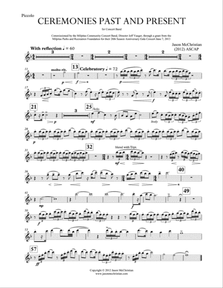 Ceremonies Past and Present - for Concert Band Concert Band scores gallery preview page 1