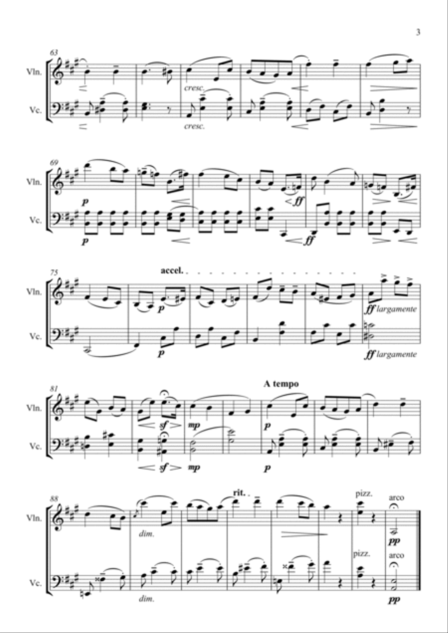 Salut D'Amour - Violin & Cello Arrangement by The Chapel Hill Duo String Duet scores gallery preview page 4