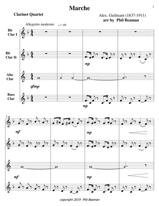 Marche-Guilmant-clarinet quartet