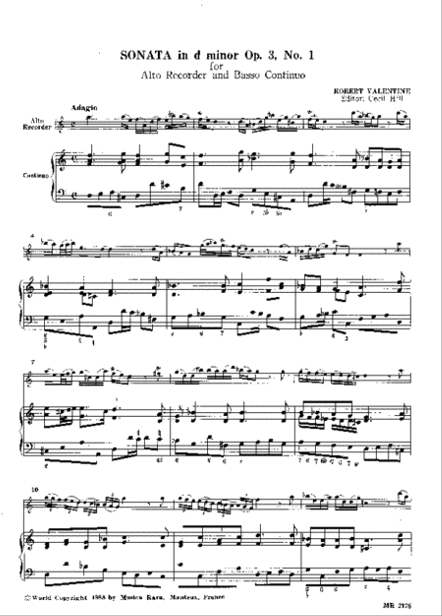 Sonata in d Op. 3 No. 1 Recorder scores gallery preview page 2
