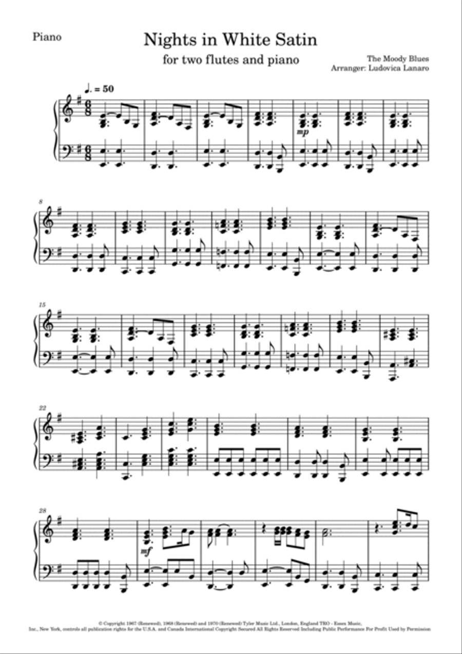 Nights In White Satin Flute Solo scores gallery preview page 5