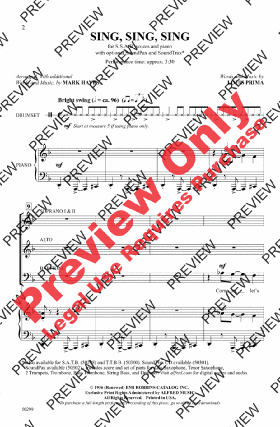 Sing, Sing, Sing Sing, Sing, Sing 3-Part scores gallery preview page 2