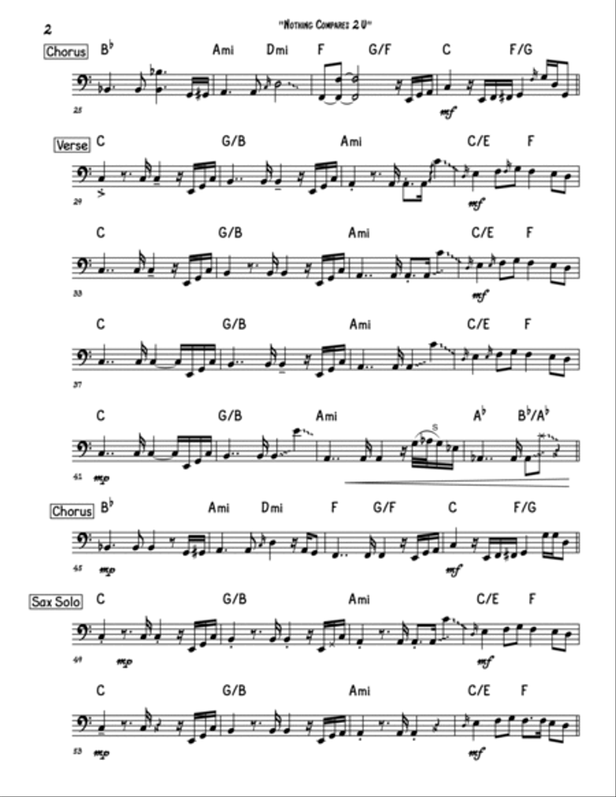 Nothing Compares 2 U Bass Guitar scores gallery preview page 2