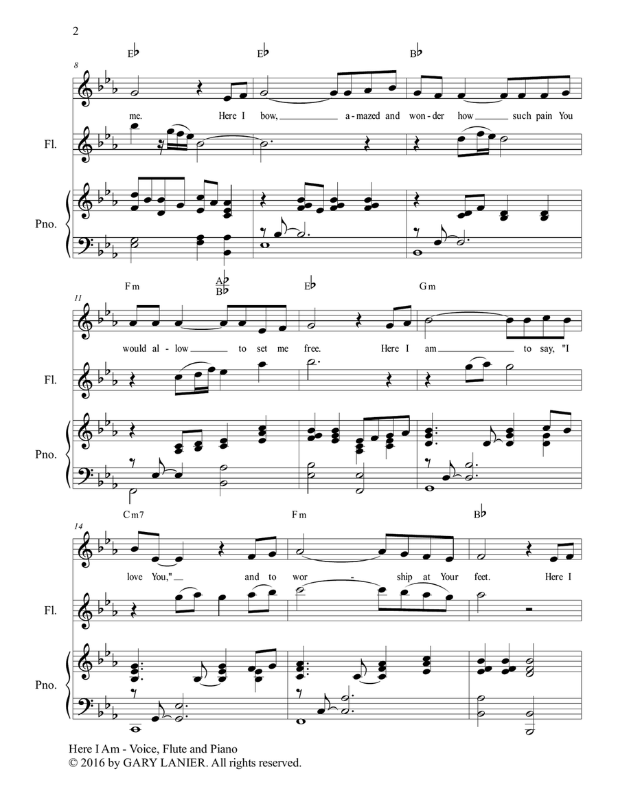 WORSHIP WITH GARY LANIER, Set 1 (Voice, Flute & Piano) Small Ensemble scores gallery preview page 4