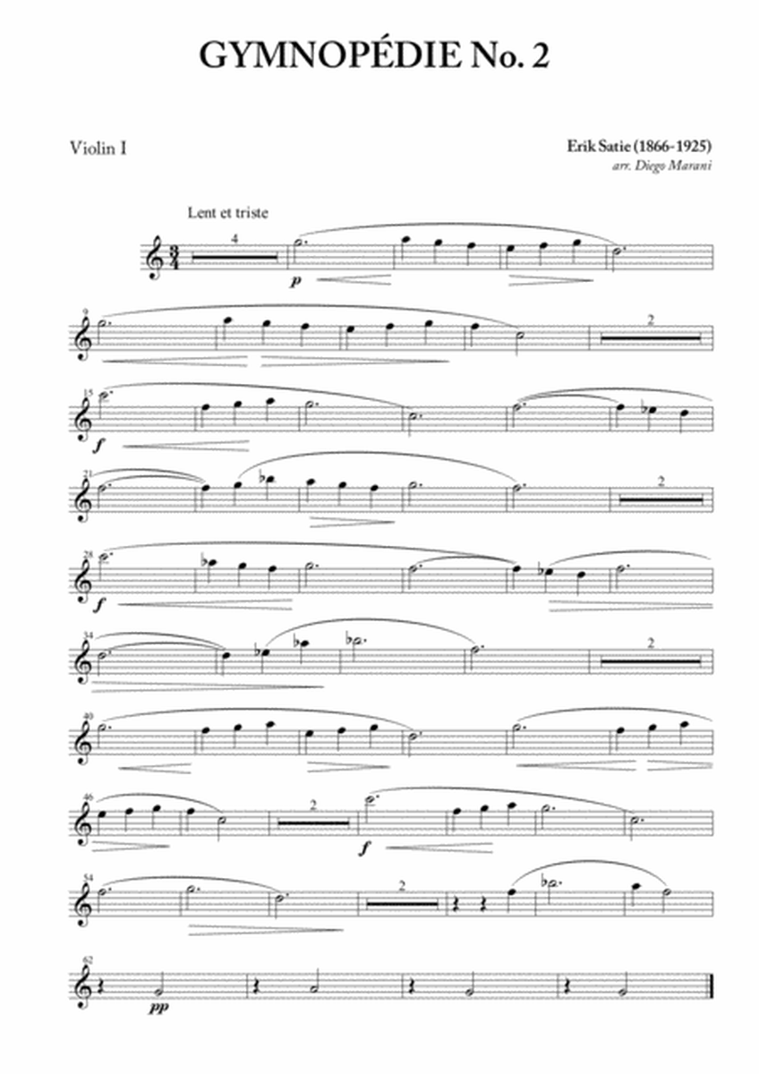 Gymnopédie Nos. 1,2,3 for String Quartet image number null