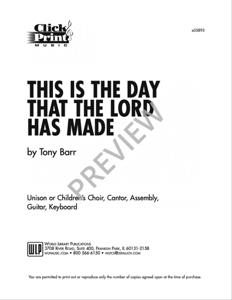 This is the Day that the Lord has Made Unison Choir scores gallery preview page 3