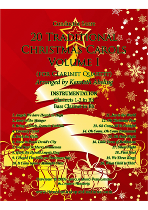 Book cover for 20 Traditional Christmas Carols Volume I (for Clarinet Quartet)