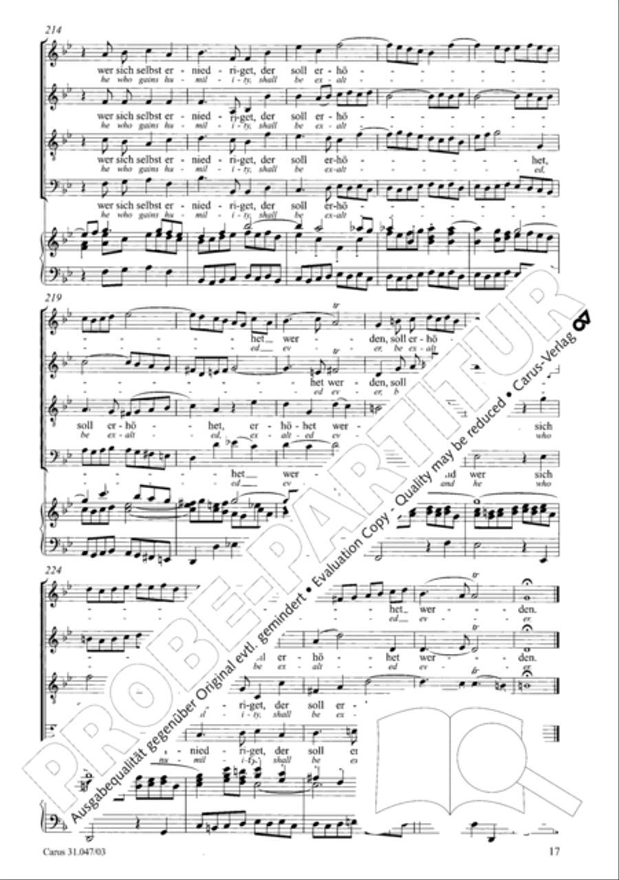 Who himself exalteth shall be abased again (Wer sich selbst erhohet, der soll erniedriget werden) 4-Part scores gallery preview page 18