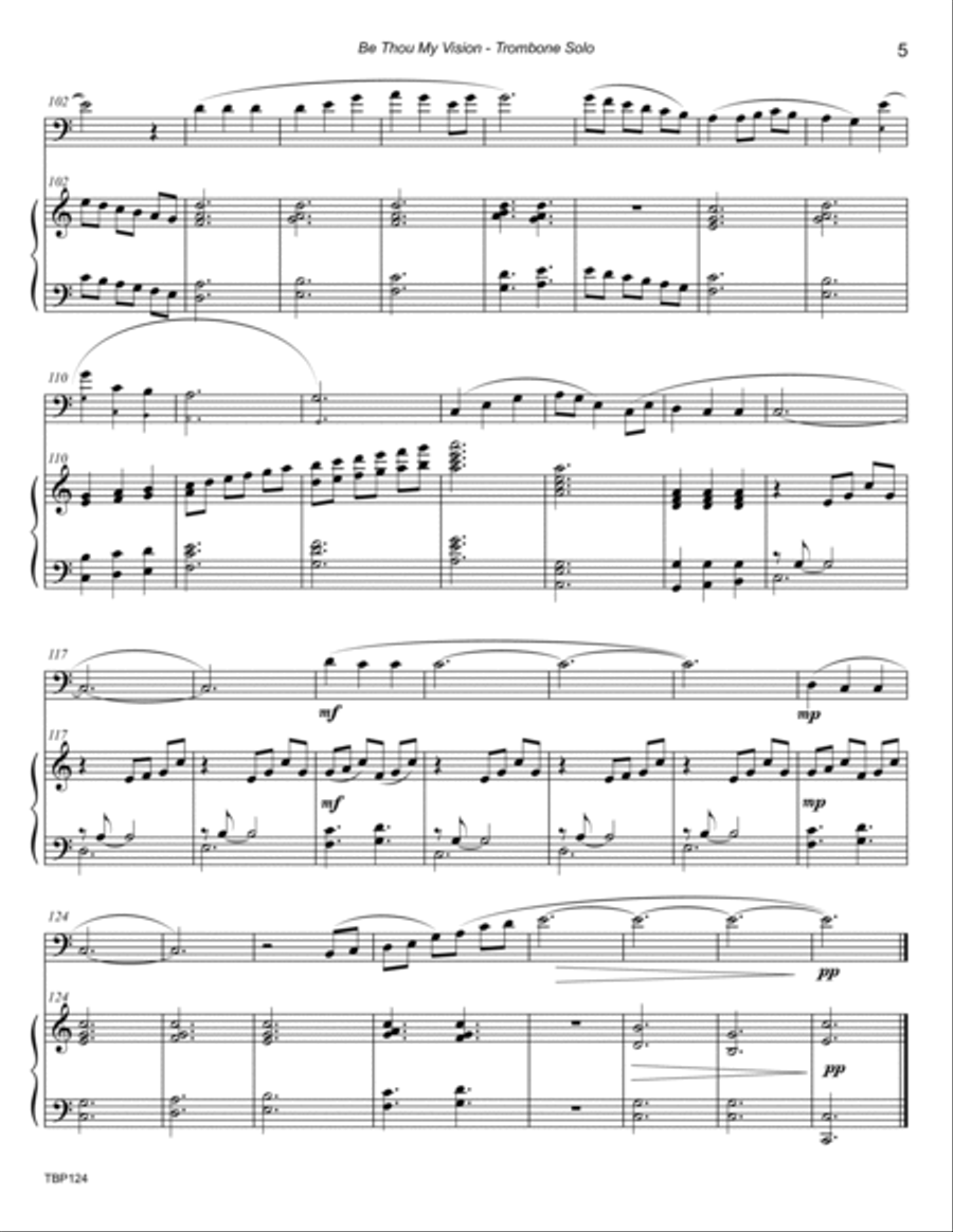 BE THOU MY VISION - TROMBONE SOLO with Piano Accompaniment Piano scores gallery preview page 5
