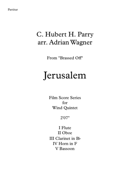Brassed Off "Jerusalem" Wind Quintet arr. Adrian Wagner image number null