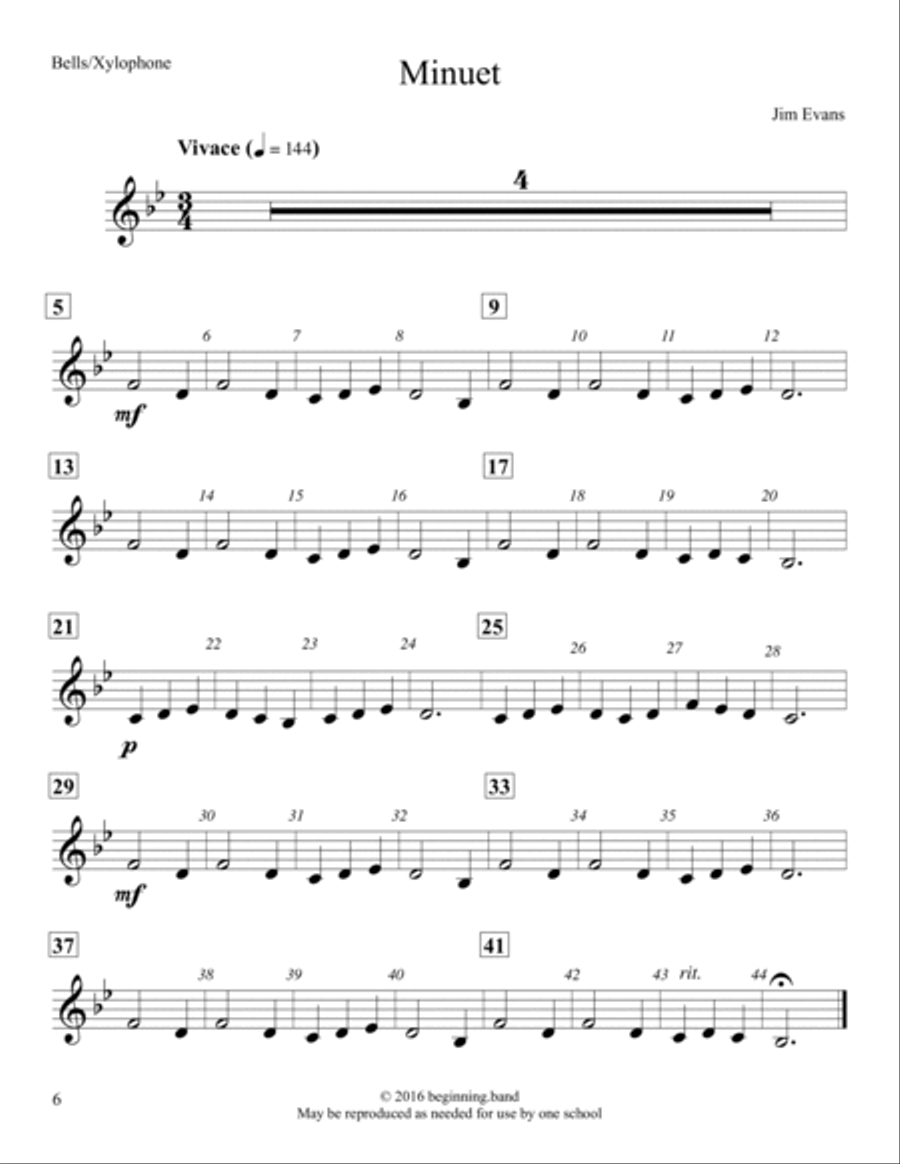 Elementary Solos, Volume 1, for Bells/Xylophone Small Ensemble scores gallery preview page 6
