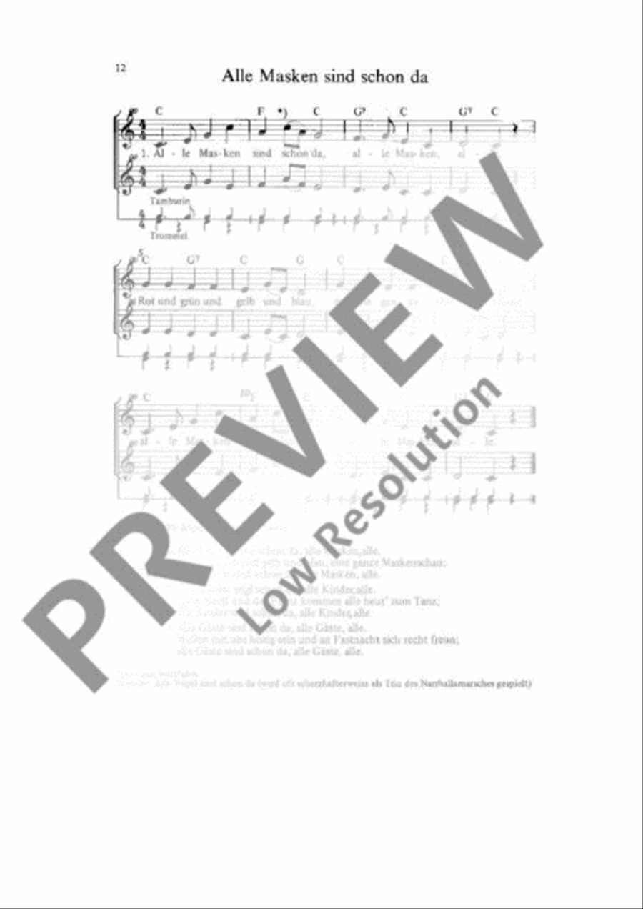 Alle Masken sind schon da Soprano Recorder scores gallery preview page 2
