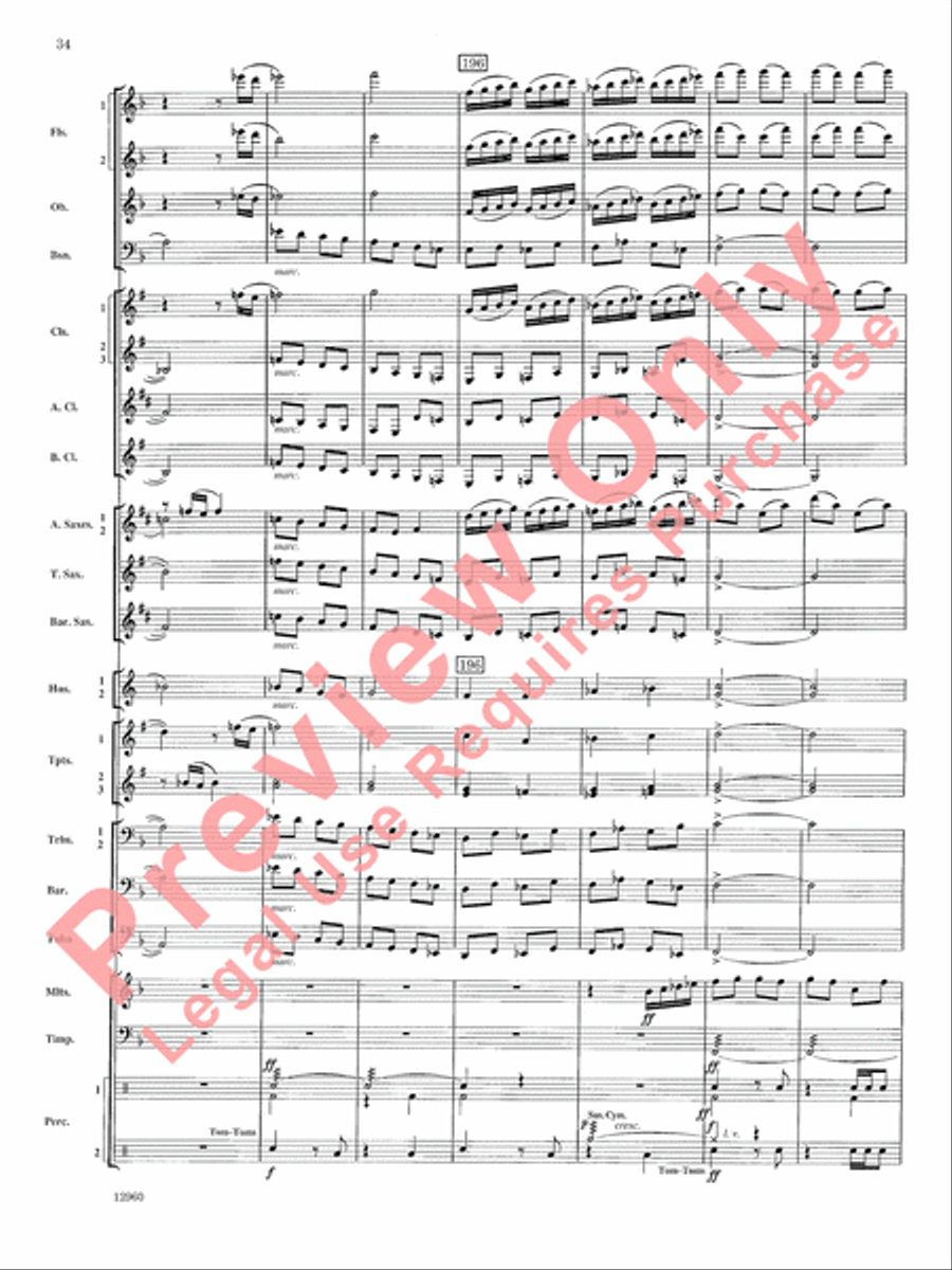 Sailing Songs Concert Band scores gallery preview page 35