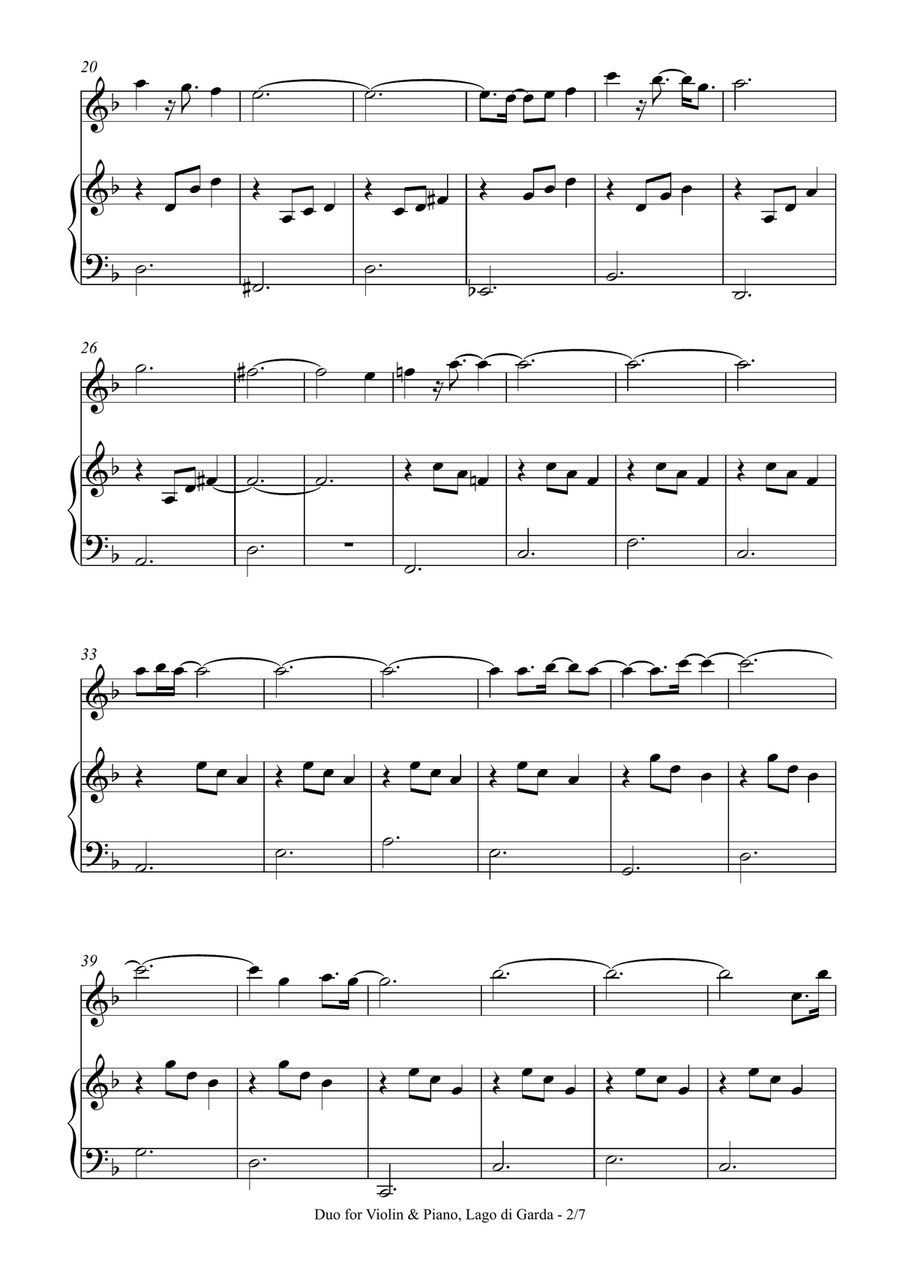 Duo for Violin & Piano, Lago di Garda Violin scores gallery preview page 2