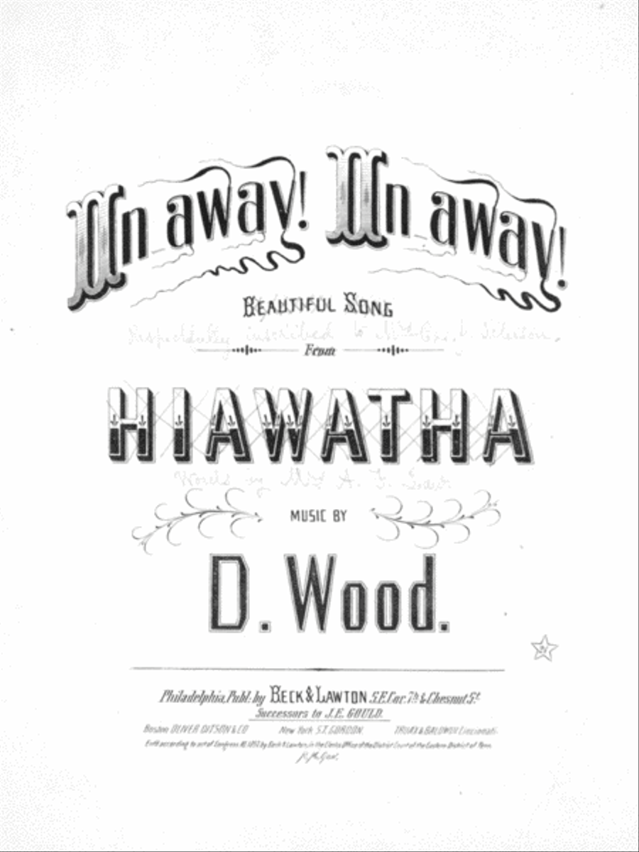 On Away! On Away! Beautiful Song From Hiawatha Voice scores gallery preview page 1