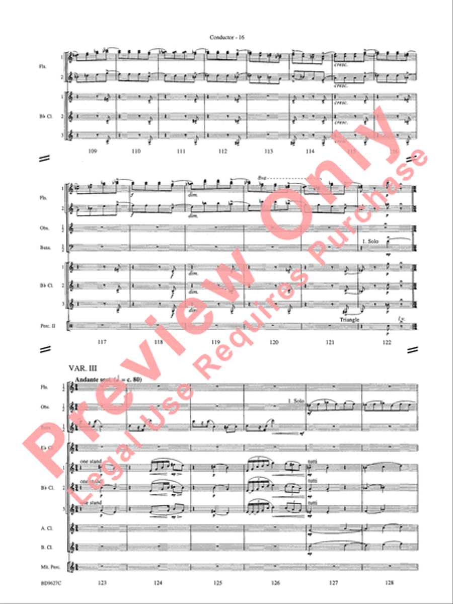 Variations on a Theme of Robert Schumann Concert Band scores gallery preview page 19