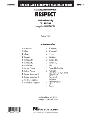 Book cover for Respect - Full Score