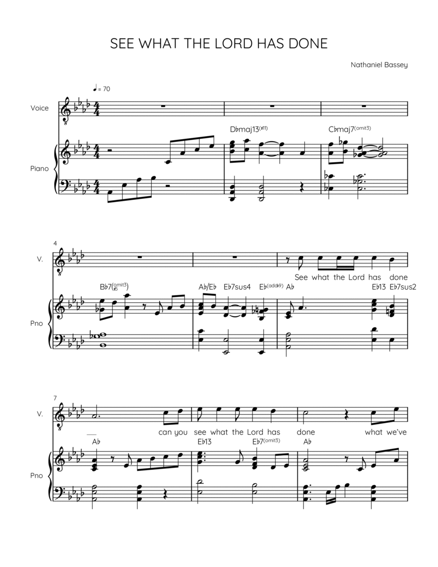 See what the Lord Has Done by Nathaniel Bassey Small Ensemble scores gallery preview page 1
