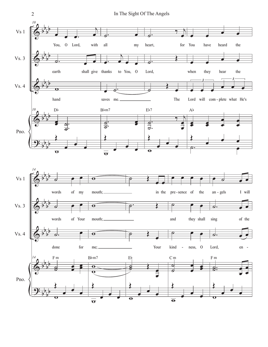 In The Sight Of The Angels (Vocal solo) Piano, Vocal scores gallery preview page 2