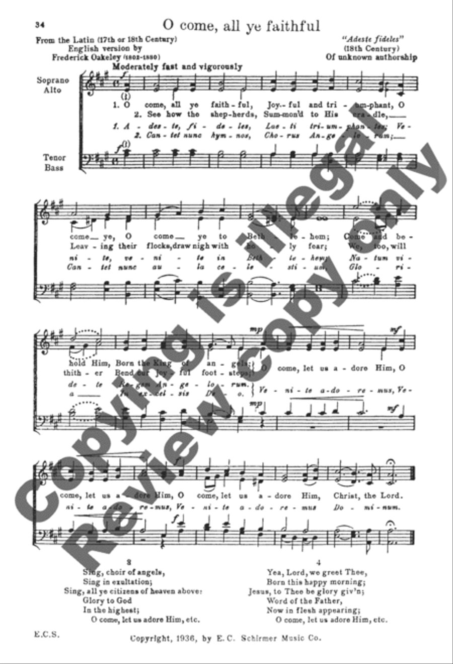 National Christmas Carols 4-Part scores gallery preview page 31