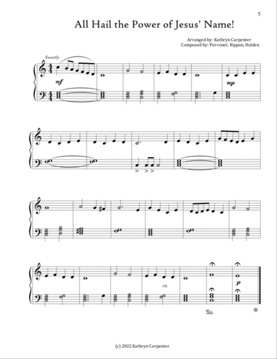 Piano Hymns for Everyone: Easy & Intermediate Arrangements Piano Method scores gallery preview page 5