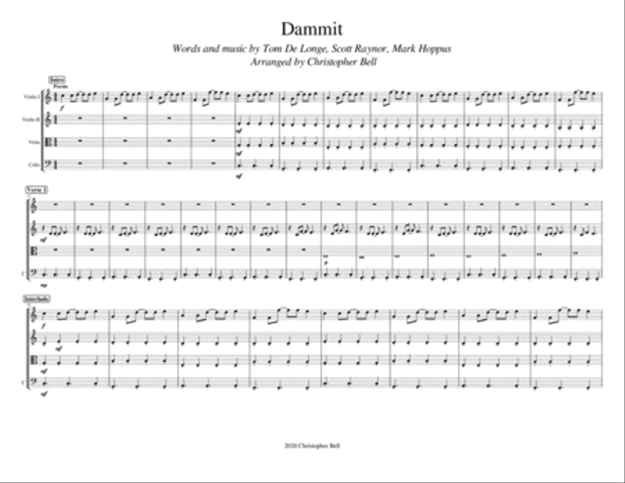 Dammit String Quartet scores gallery preview page 2
