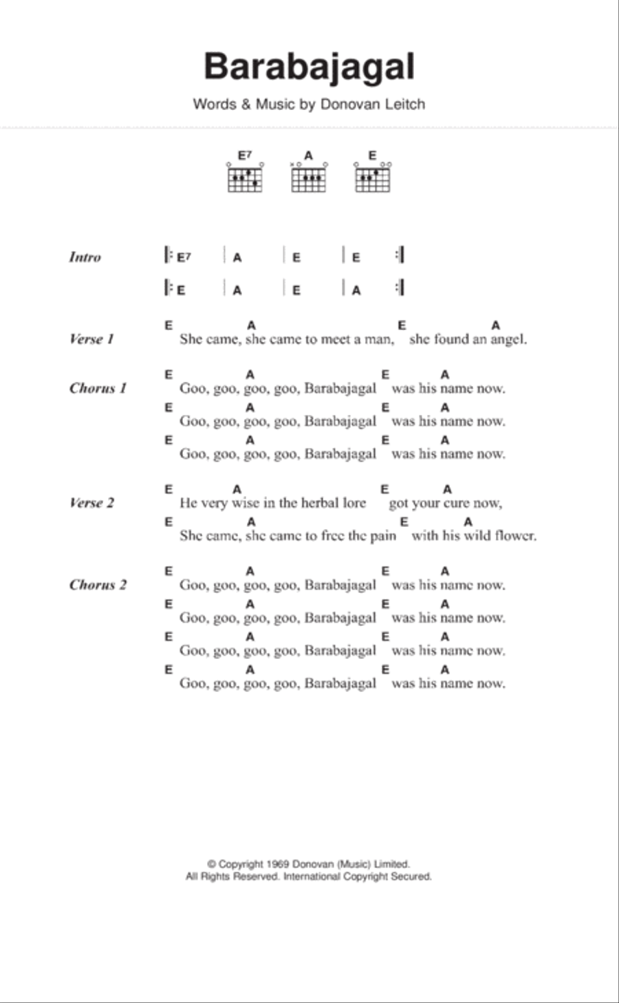 Barabajagal Acoustic Guitar scores gallery preview page 1