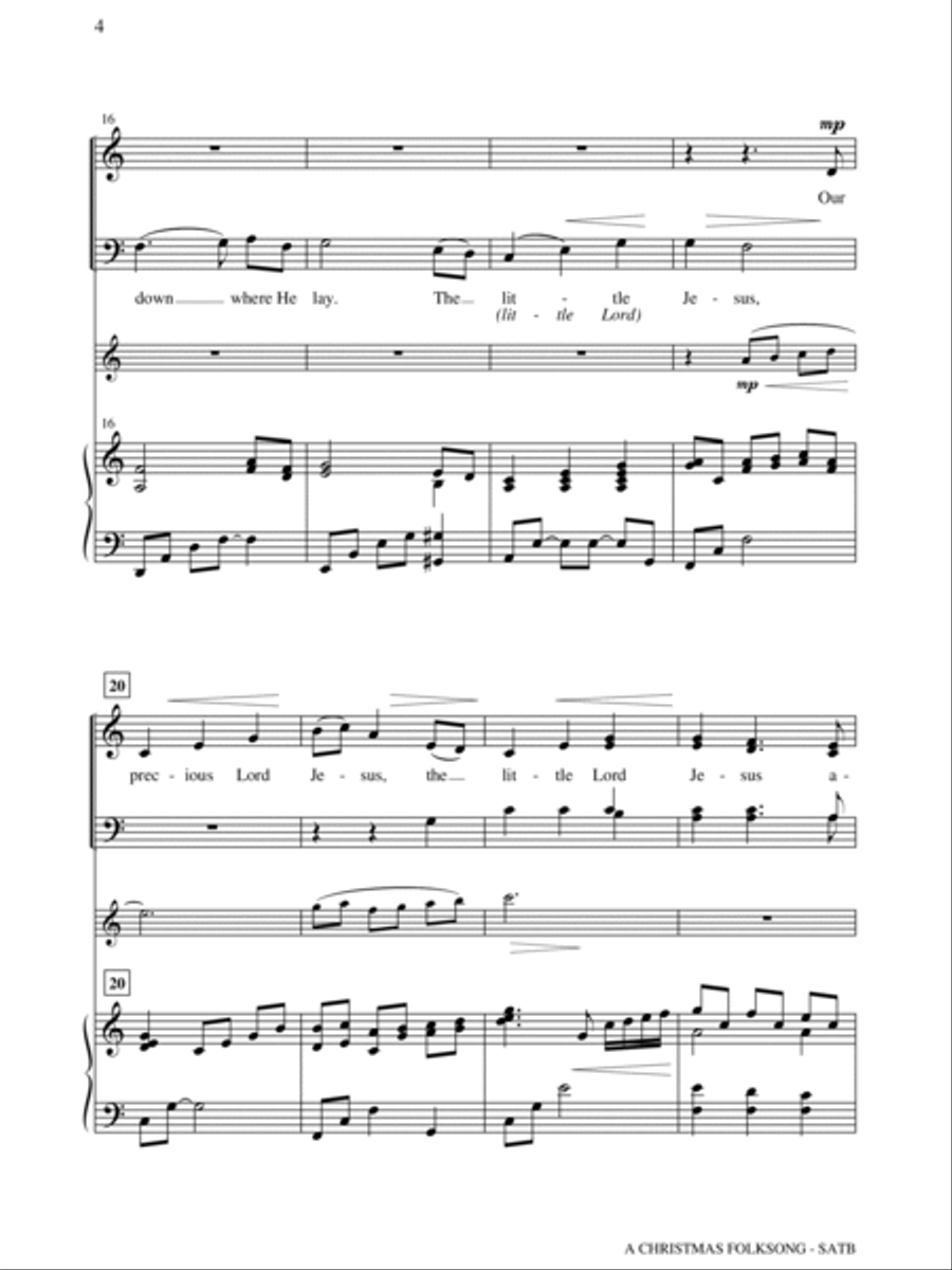 A Christmas Folksong 4-Part scores gallery preview page 3