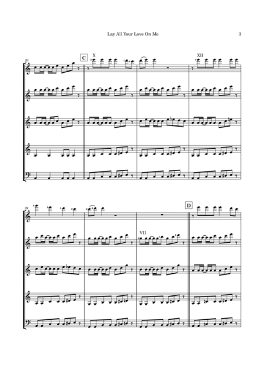 Lay All Your Love On Me Guitar Ensemble scores gallery preview page 6