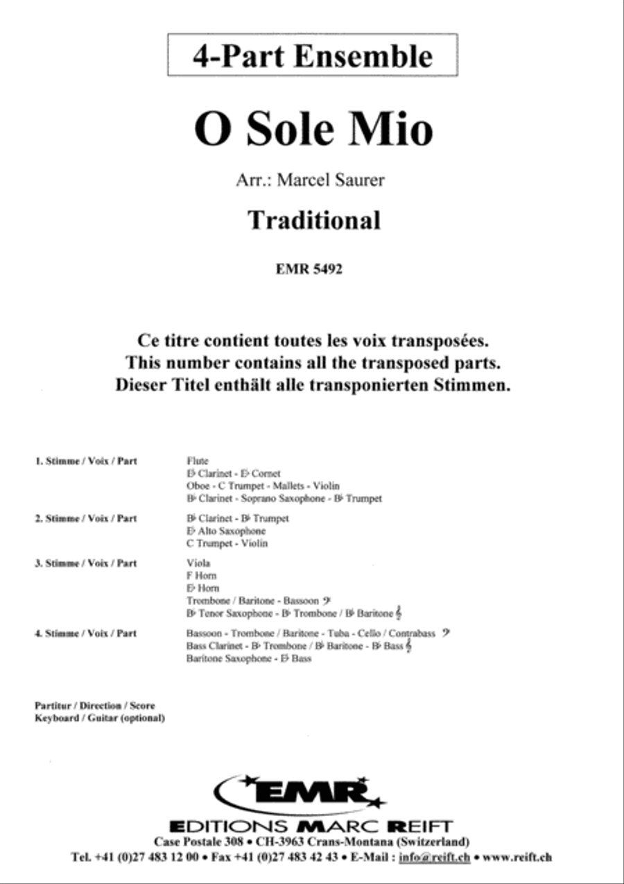 O Sole Mio Woodwind Quartet scores gallery preview page 2