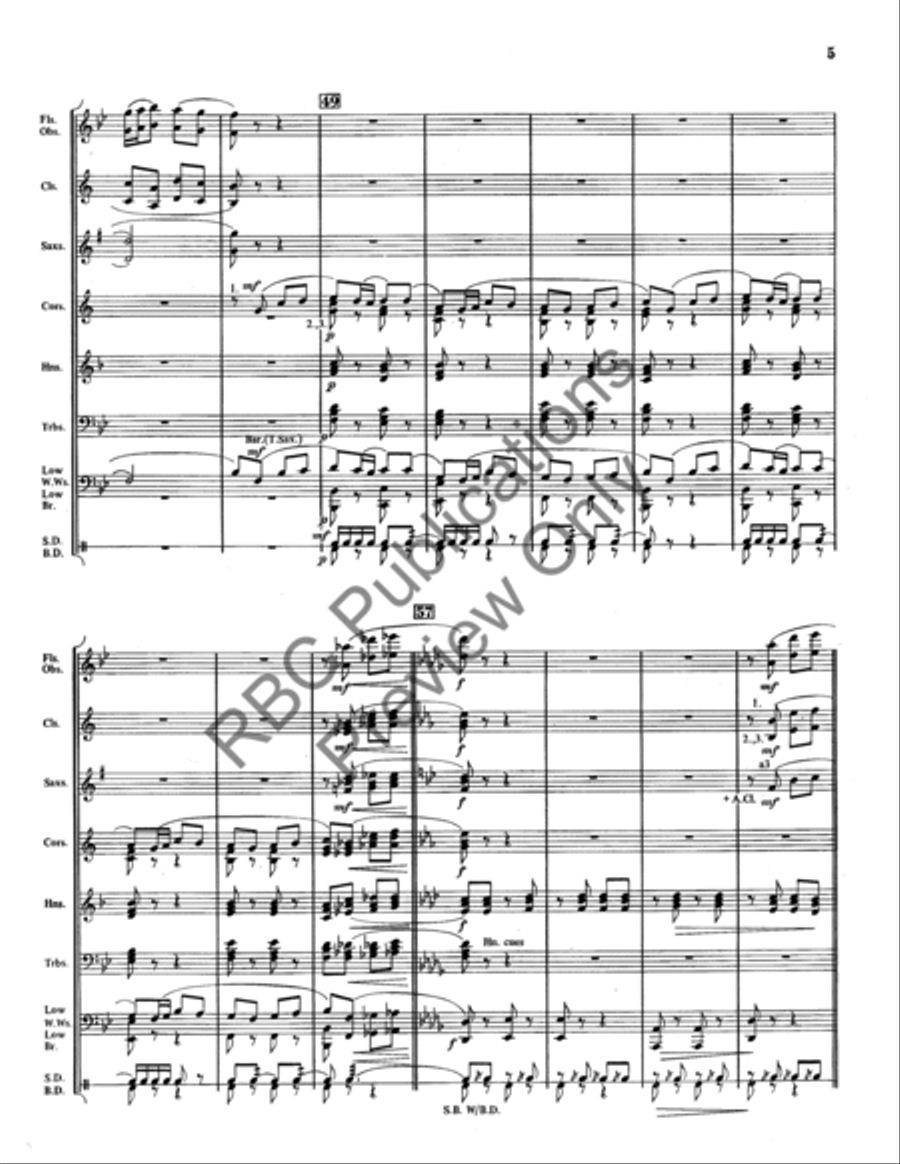 Three Old French Ballads (Score) Concert Band scores gallery preview page 6