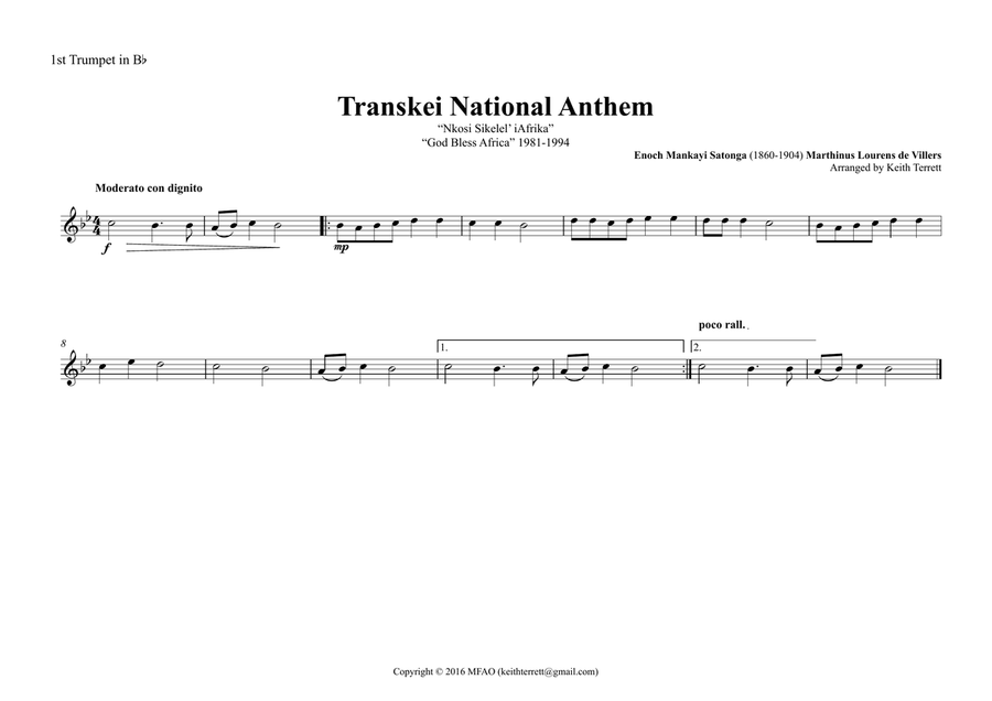 Transkei National Anthem for Brass Quintet Brass Quintet scores gallery preview page 4